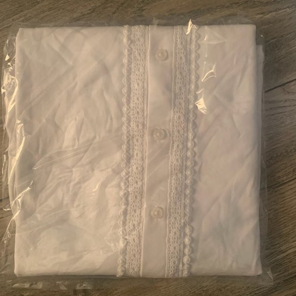 NWT LANDS' END WOMEN'S COTTON-MODAL LACE TRIM SLEEVELESS TOP WHITE XS & SMALL - Picture 12 of 12